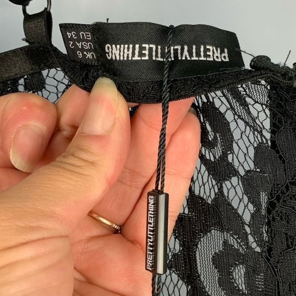 Pretty Little Things Black Lace Bodice Strappy Bodycon Dress - Picture 10 of 10